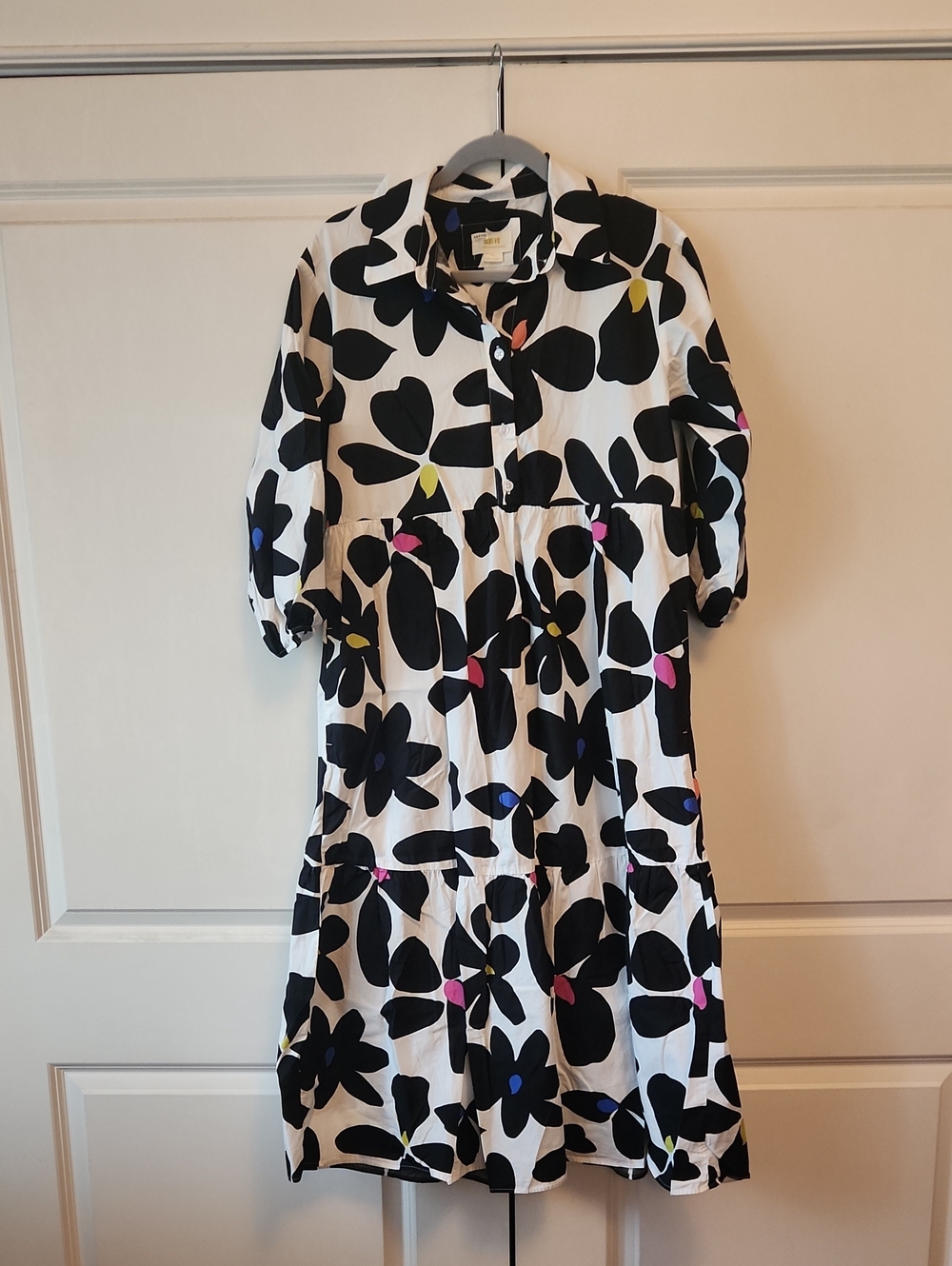 Maeve Black and White Floral Dress